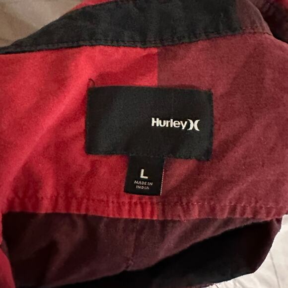 Hurley Mens Red and Black Button Down Shirt, Large, Pre-owned - Picture 4 of 6